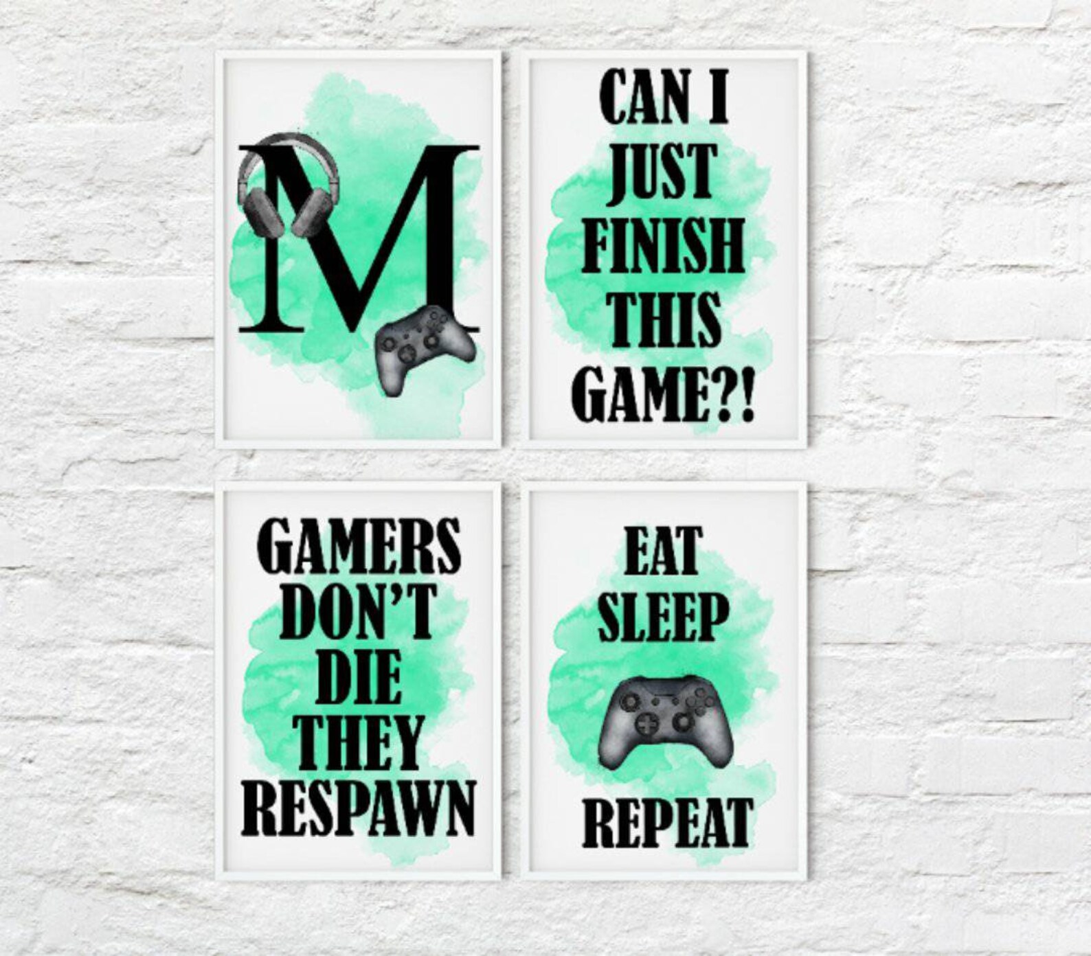 Gamer wall art A4 gamer prints boys bedroom gaming print | Etsy