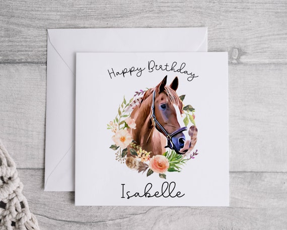 Carte anniversaire cheval, carte anniversaire enfant, carte anniversaire  personnalisée -  France