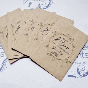 Baby shower seed packets, baby in bloom, watch me grow personalised seen packets, baby shower favours