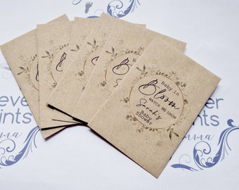Baby shower seed packets, baby in bloom, watch me grow personalised seen packets, baby shower favours