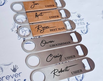 personalised bar blade, personalised bottle opener, groomsman gift, wedding bottle openers