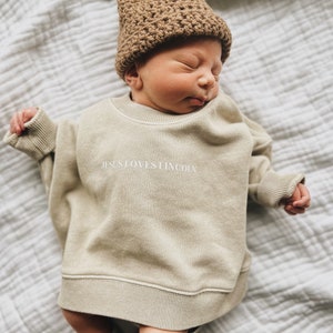 Jesus Loves You Customized Crewneck- Beige