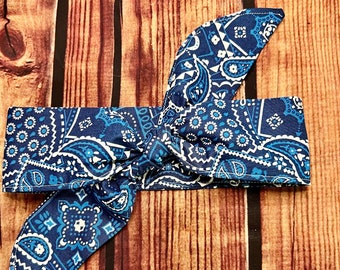 Blue Paisley dog neckerchief,  dog neckwear, pet neckerchief, dog collar accessory, pet collar accessory,  dog neckwear, dog gift