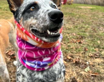 Pink dog scarf, Valentine's Day dog scarf, heart plaid infinity scarf, Dog snood, gator, pet scarf, pet snood, neck buff, winter dog