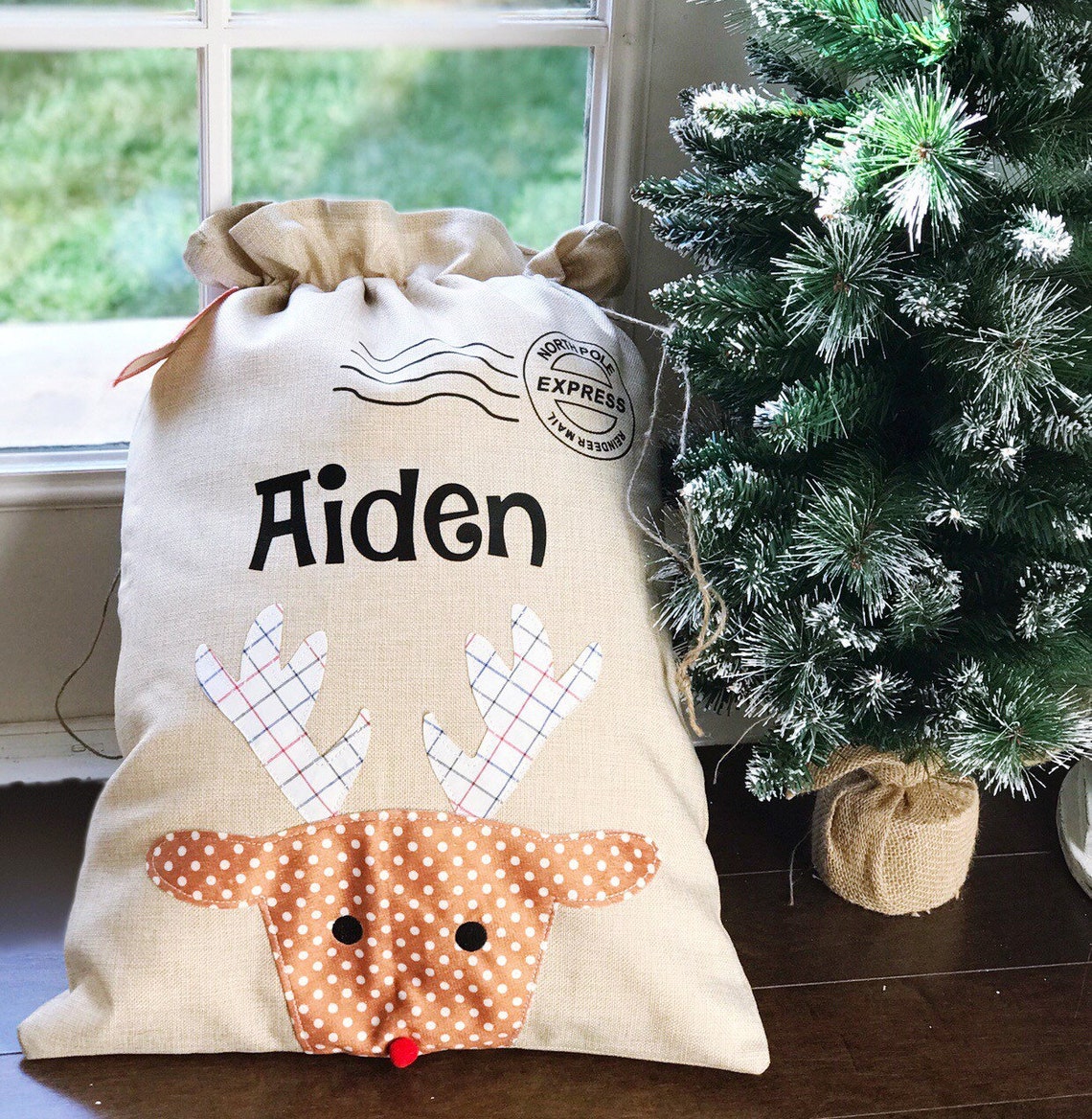 Personalized Reindeer Sack - Etsy