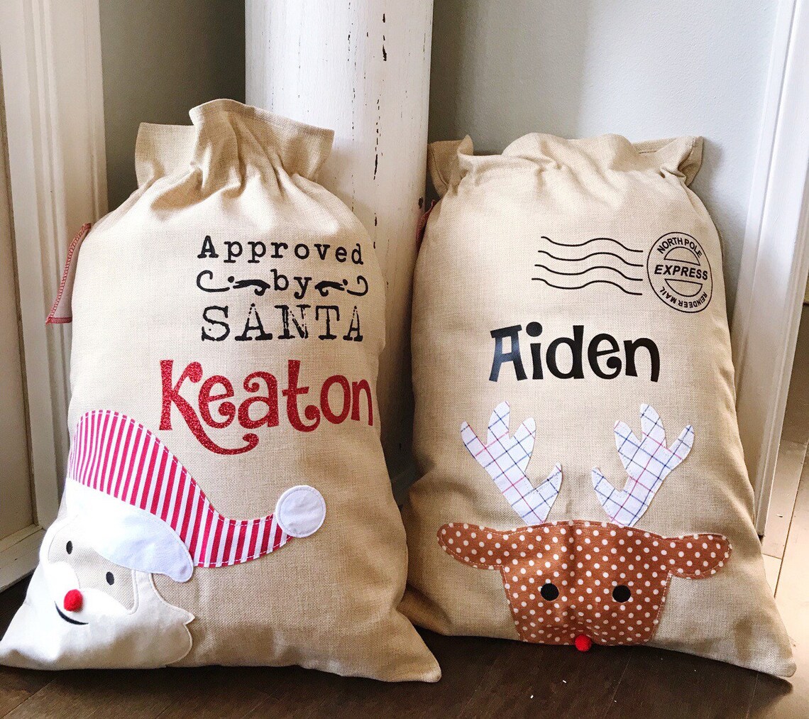 Personalized Reindeer Sack - Etsy