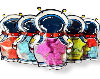 Mini Star Bath Bombs, Astronaut Party Favors, Organic Essential Oil Scents, USA Celebrtion Gift