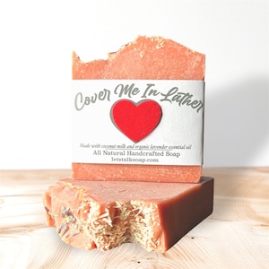 Coconut Milk Soap. Handmade with shea butter, scented with organic essential oils. Natural soap made with premium oils. Natural colorant.