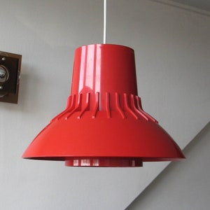 Red Nordisk Solar Compagni lamp - Sven Middelboe - vintage Space Age pendent light