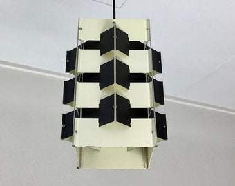 Vintage ANVIA Pendelleuchte - Jan Hoogervorst - 60er Jahre Dutch Design Lampe - schwarz & weiß