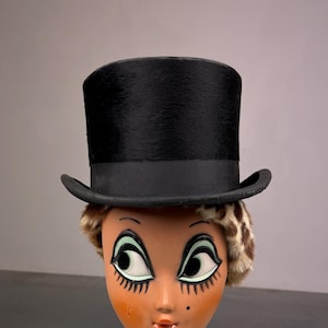 Empire top hat size 58 - antique black - vintage Dutch opera theater steampunk victorian mens gothic