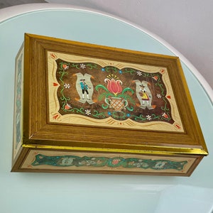 Vintage 60s metal tin storage box 1964 for letters, photos or papers