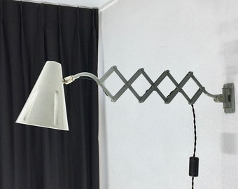 HALA Zeist Zonneserie scissor lamp - H. Busquet Dutch Design - vintage 50s Metal wall sun light mid century
