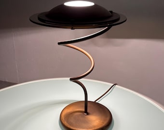 LaRelco Milano Italy lighting - brass design table lamp - 1980s anti-disturb radio light - 100 watt halogen - Hollywood regency