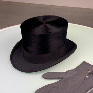 Empire top hat size 54 - antique black - vintage Dutch opera theater steampunk victorian mens gothic