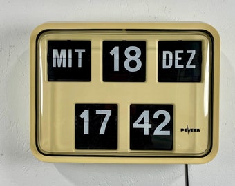 Reloj de fecha Peweta n.º 250 - Reloj de bolsillo alemán antiguo - 220 V, 50 Hz - Reloj calendario analógico