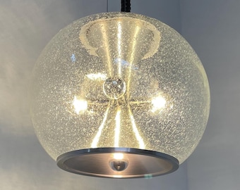 ヴィンテージ 60 年代 XL ガラス ペンダント ランプ - ドイツ Temde