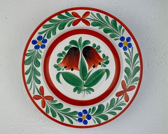 Vintage ceramic wall plate of flowers - KTV/3 Decorative hand made colorful design