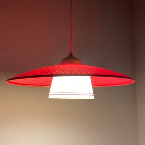 Vintage 50s Erco Leuchten pendent lamp - 1950s mid century modern plastic light - Germany rare lighting
