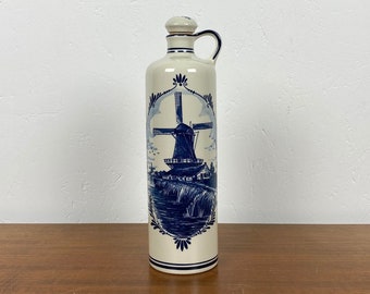 Vintage Delft Blue Bols porcelain bottle with cork stopper - Vintage 1979 kitchen decoration