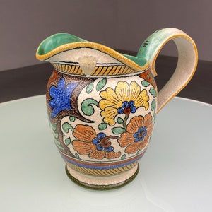 Royal Gouda South Holland Anette 4309 ceramic jug - vintage 1960s decanter - Dutch pottery art deco