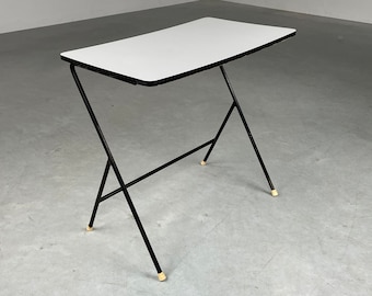 Mid century modern table by Devo - Coen de Vries - Vintage metal wire 50s 60s sleek design - MCM wood formica retro