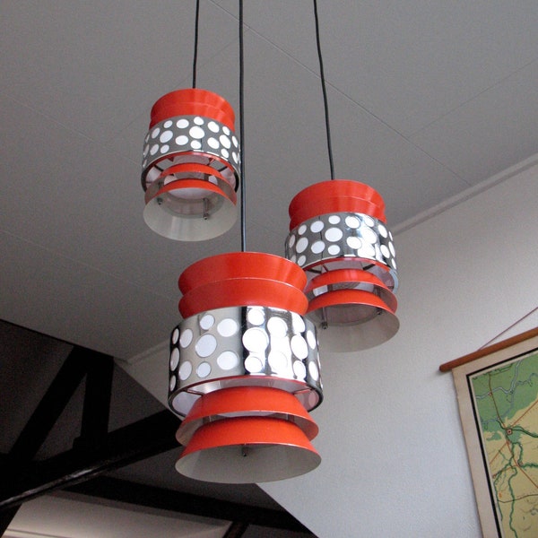 Massive Space Age 3 Light Pendent 70's Lamp