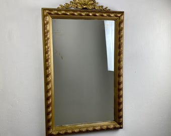 Großer verzierter Spiegel, Hollywood, Regency, Vintage 70er Jahre, Wandschmuck, Haus- und Wanddekor, Wandspiegel, Goldrand