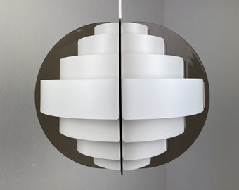 1960s The Strips - Brylle & Jacobsen - Space age hanging lamp - rare vintage design light - smoke colored plexiglass