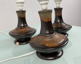 Vintage ceramic desk lamp - 70s fat lava light - West Germany table lamps