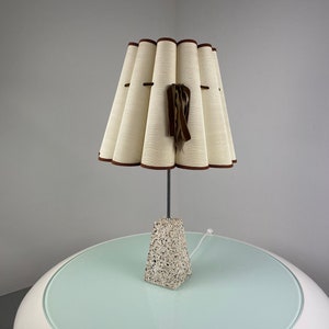 Vintage 60s table lamp - cast marble stone desk light