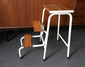 Vintage 70 39 s Staircase - Step Stool - Kitchen Decor - Retro Home Hinged Pull Out Steps