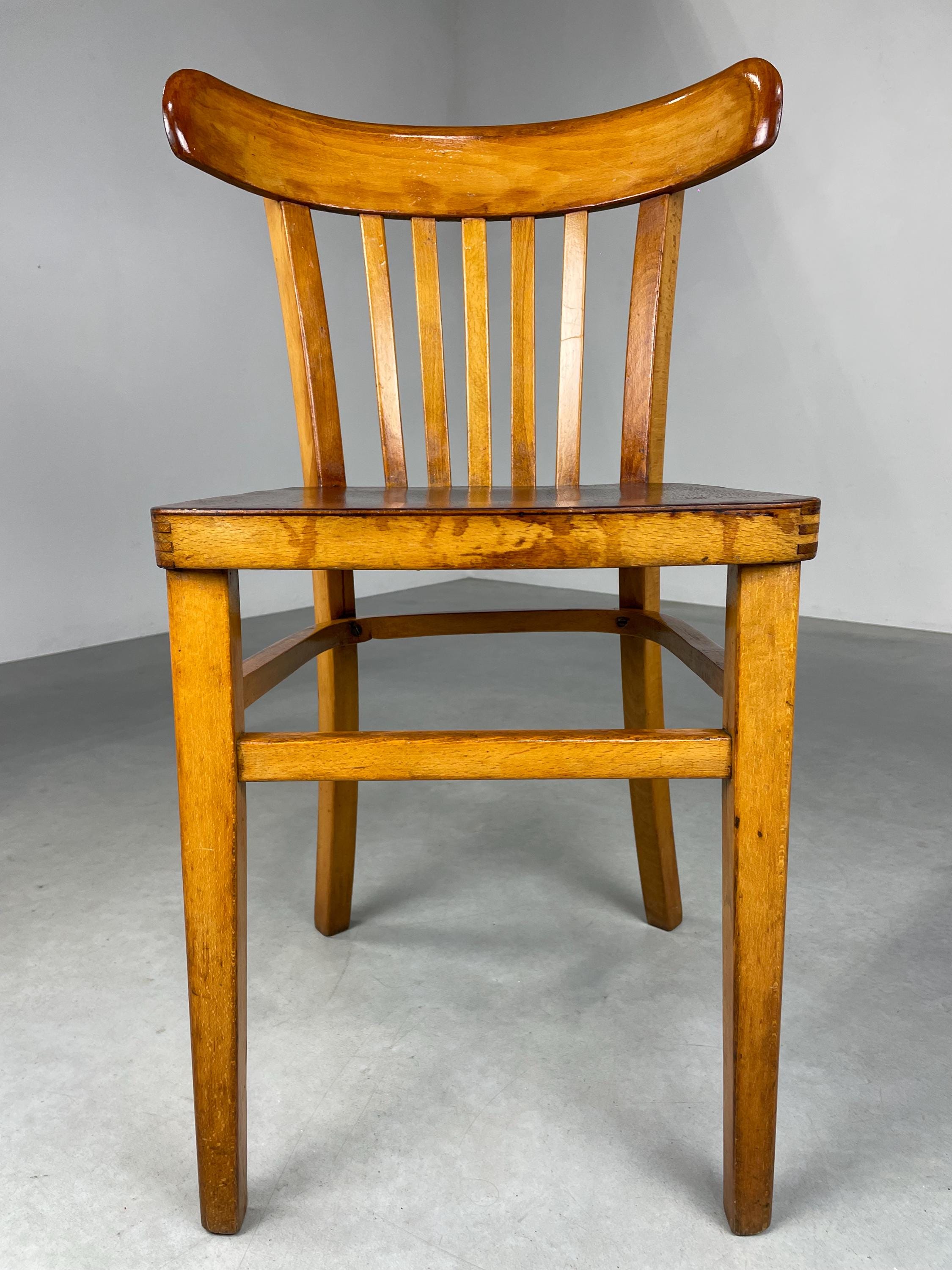 Antique Solid Wood Dining Chair - Vintage 1930s Kitchen Chair