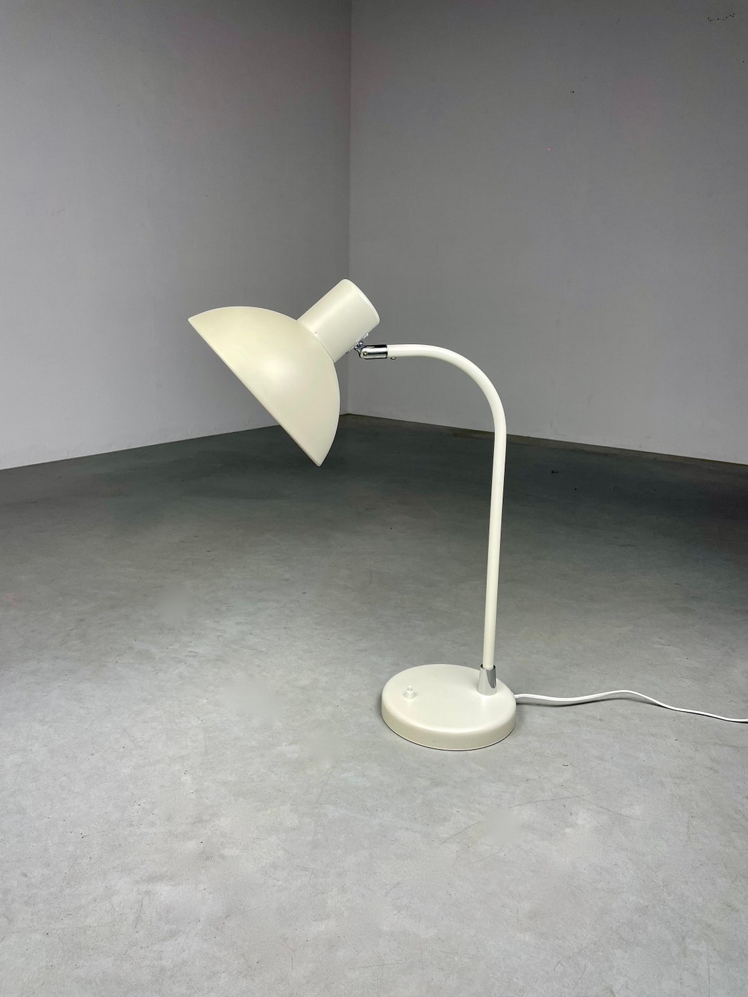 XL IKEA Desk Light Vintage Big White Metal Table Lamp Etsy