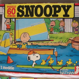 Snoopy - Vintage Nathan Puzzle - Charlie Brown - Sally Brown - Peppermint Patty - Woodstock - Marcie - Schroeder