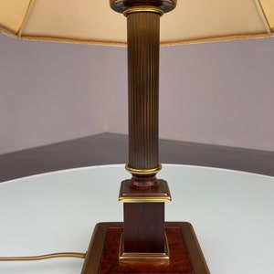 Vintage 60s Herda Verlichting desk light - classic table lamp - wood brass metal - Dutch lighting - Hollywood regency image 7