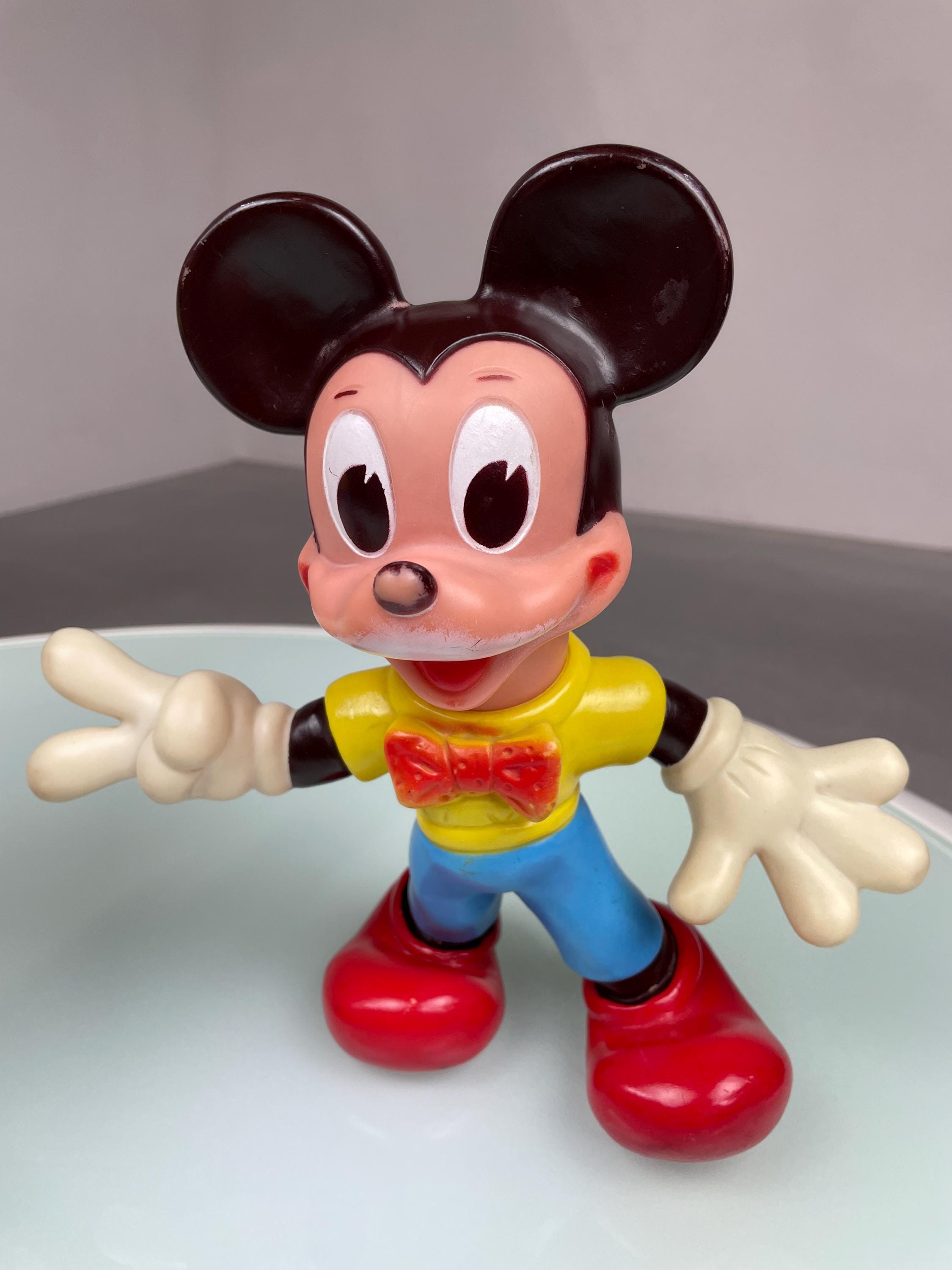 Walt Disney Set Mickey Mouse Plastic Rubber Figurine - Rare