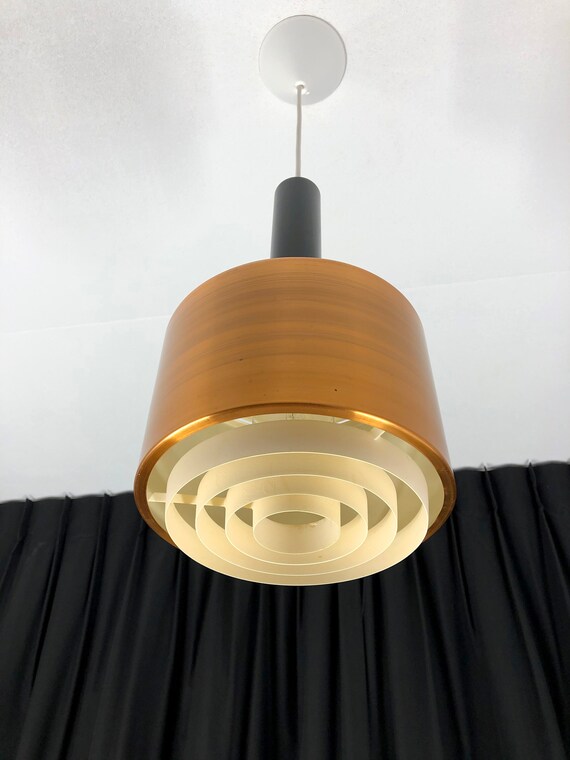 Jo Hammerborg Era Brass Mid Century Modern Pendant Light Danish Design Hanging Lamp 1950s