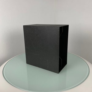 vintage black record holder - 70s Dutch LP box - retro 12 inch vinyl box - space age