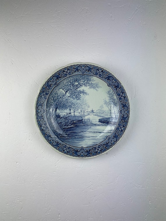 Delft Blue Plate - 70s Dutch Plate 31 Cm. - Vintage BOCH Belgium