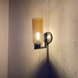 Vintage 1970s glass wall light - High Quality glass lamp - modern 70s lighting