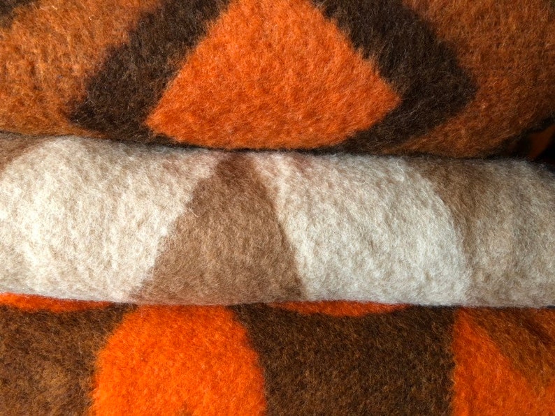 Large Didas Vintage Retro woolen plaid blanket 60/'s70/'s