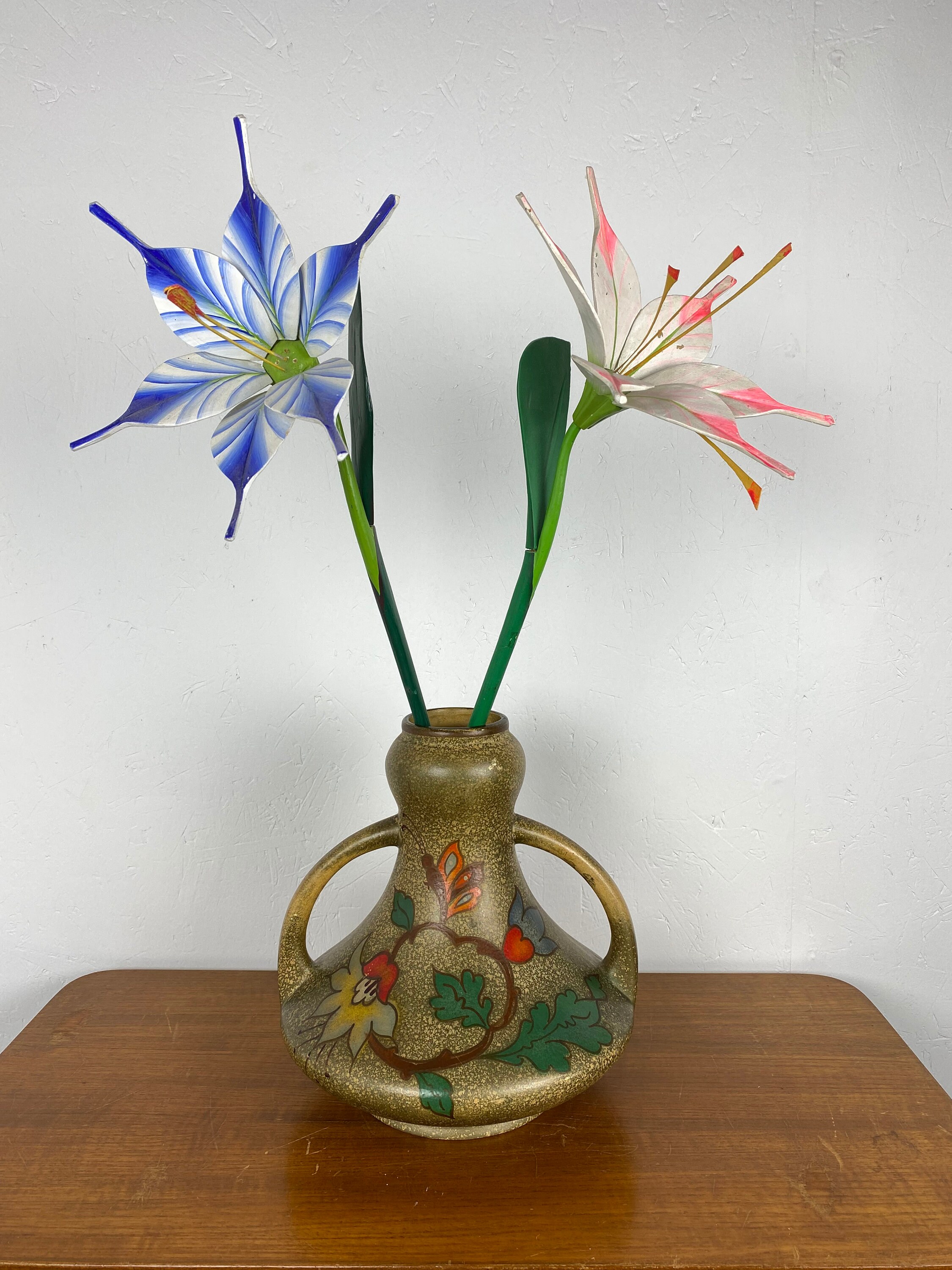 ヴィンテージのカラフルな花瓶 - 60年代 / 70年代の陶芸 - アンフォラ