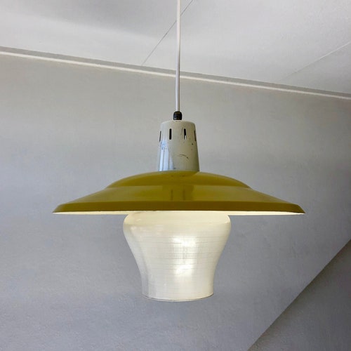 schijf fictie spectrum 50's Pendent Light Philips Lamp Louis Kalff Vintage - Etsy