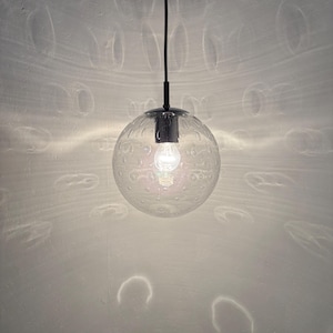 1 of 3 Raindrop glass pendant lamp Raak Amsterdam - medium model B1226 - vintage Dutch design lighting from the 1970s