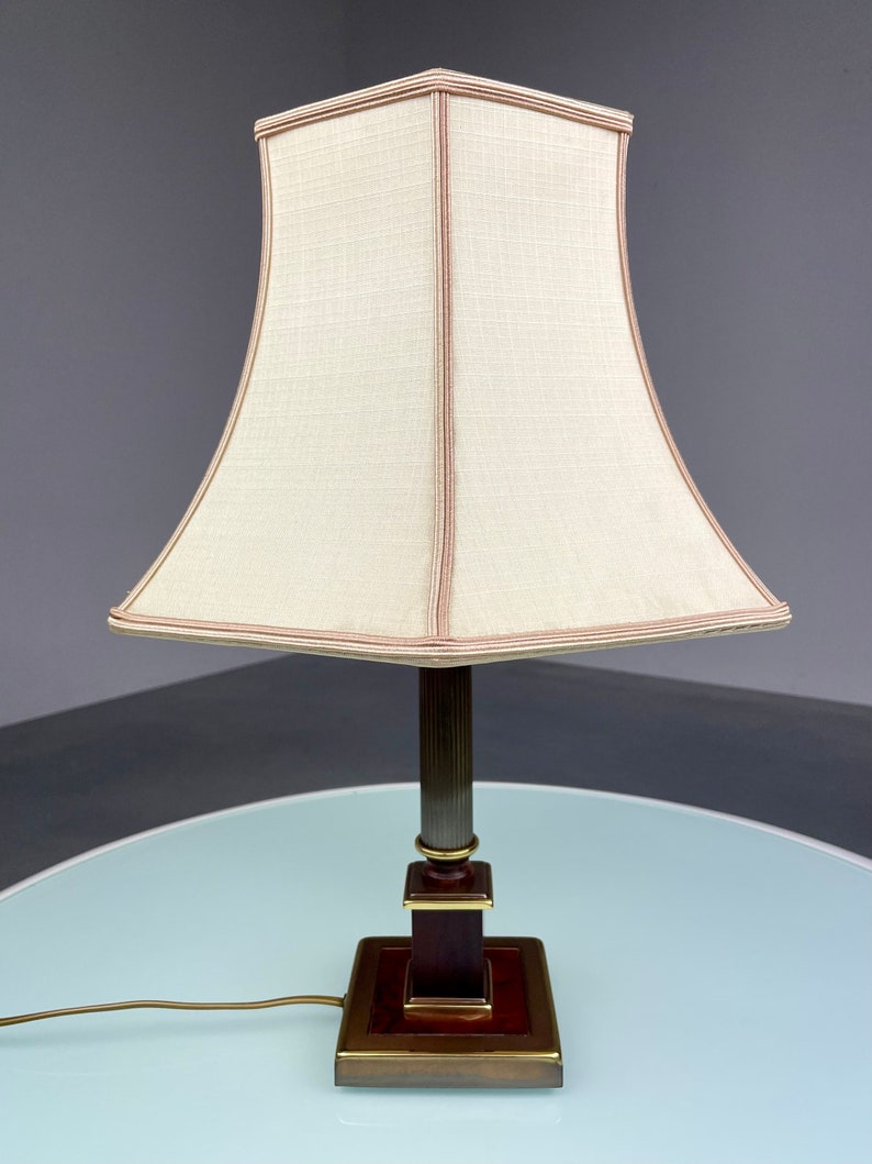 Vintage 60s Herda Verlichting desk light - classic table lamp - wood brass metal - Dutch lighting - Hollywood regency image 6