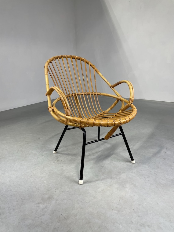 Rohe Noordwolde 用ヴィンテージ竹ラウンジチェア Dirk van Sliedregt