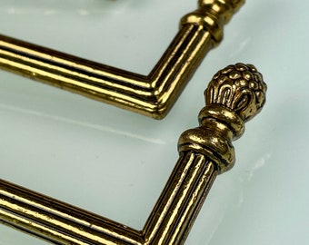 Vintage brass coat hooks - Italy classic 60s wall hanger - set of 6 metal hooks