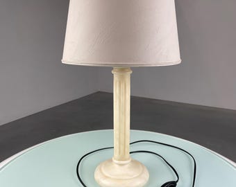 Lámpara de mesa de travertino - Iluminación italiana - Lámpara de escritorio clásica vintage de piedra de mármol de los años 60