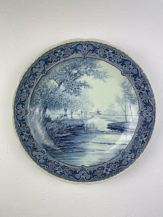 Delft Blue Plate - 70s Dutch Plate 31 Cm. - Vintage BOCH Belgium